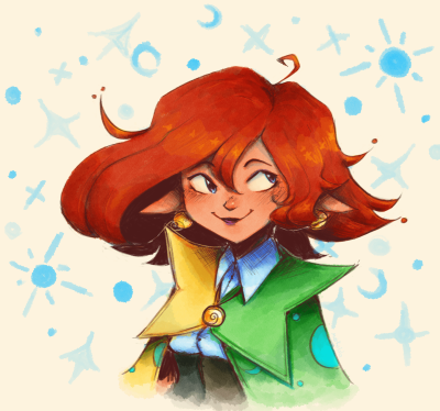 Betilla with shorter hairstyle. This design is more mix of her previous designs.