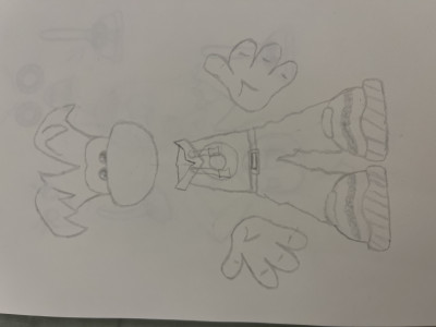 Rayman portant un regard stoïque avec un pantalon et une ceinture