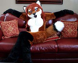 A typical, disguised furfag in a sexually inviting posture.