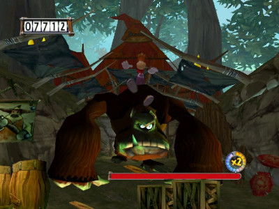 Rayman battling the Xowar