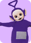Tinky-Winky sur le nouvel arrière-plan
