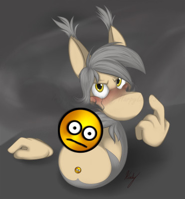 A hairy Raymanoid creature in a sexually inviting position