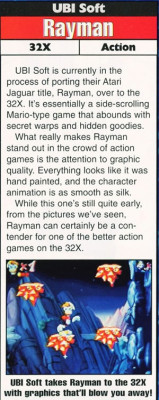 A thing about the cancelled Sega 32x version of Rayman 1.