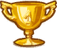 Vue détaillée d'un trophée de vitesse.