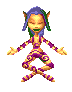 Animation de Ly en train de léviter. Cette animation suggère que le personnage devait être emprisonné dans l'usine infernale, inspirée de la machine à vapeur de la Clairière de la Fée dans Rayman 2.