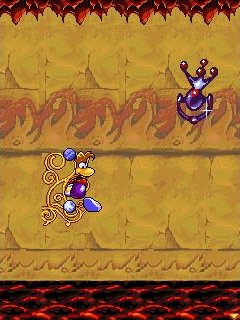 Un Lums violet dans la version téléphone portable de Rayman 3.