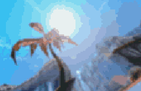 L'image représentant Aube Sablonneuse dans le menu de sélection des niveaux de Rayman Rush.