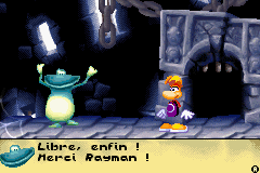 Globox dans la version Game Boy Advance de Rayman contre les Lapins Crétins.