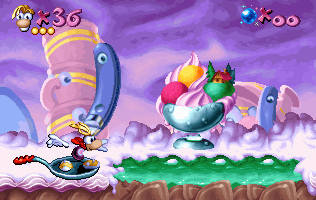 Rayman zjeźdża na patelni