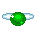 Un Lums vert avec des ailes.