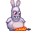 Le Lapin ramassant une carotte.