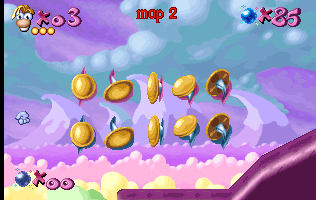 Różne warianty pinezek scenerii w Rayman Designer