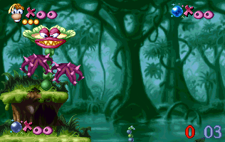 Planter une graine magique dans un sol maléfique fait pousser des plantes carnivores mortelles (Rayman pour les Juniors, Les Langues avec Rayman et Rayman Designer uniquement).