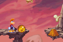 Żółta kula i podstawa w Rayman 3 na Game Boy Advance