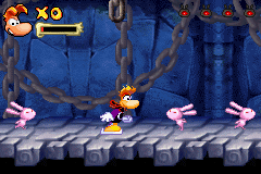 La zone peut rapidement être envahie de petits lapins roses si Rayman ne les élimine pas immédiatement.