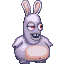Le Lapin agitant son ventre d'une autre manière.