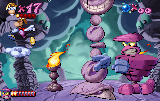 La nuvola consentirà a Rayman di attaccare Mr Stone.