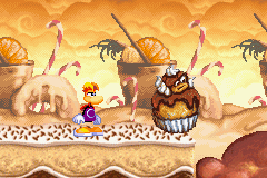 Une religieuse cracheuse face à Rayman.