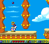 Rayman sautant sur une trompette verticale