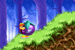 Rayman niosący śliwkę