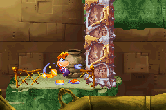 Rayman préparant un Super Coup de Poing.