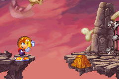 Żółta kula i podstawa w Rayman 3 na Game Boy Advance