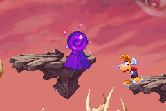 Fioletowa kula i podstawa w Rayman 3 na Game Boy Advance