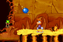 Un super Lums bleu dans la version Game Boy Advance de Rayman 3.