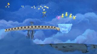 Des éléments de Rayman Legends, comme les chaînes de Lums, apparaissent.
