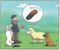 Un mouton et un chien dans Givrés !.