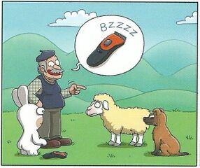 Un chien et un mouton dans Givrés !.
