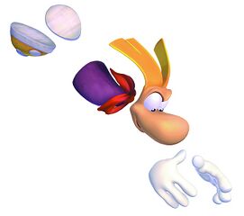 Rayman en train de plonger.