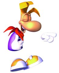 Rayman rigolant.