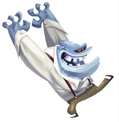 Artwork d'un homme requin.
