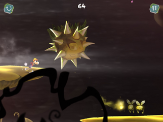 Une fleur piquante tombant sur le chemin de Rayman.