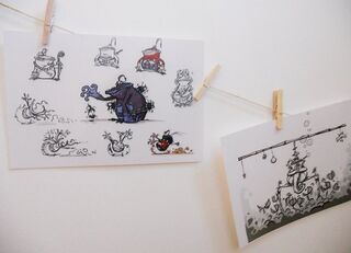 Concept arts de Magiciens Rouges et de l'effet de la corruption des Darktoons sur eux.