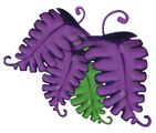 Artwork de buisson mauve que l'on pouvait voir sur le site officiel de Rayman.