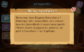 La lettre écrite par le Capitaine au début du jeu.