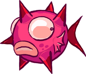 Vue détaillée d'un poisson piquant rose.