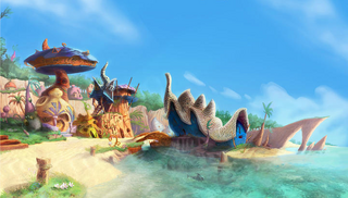 Le même concept art du Village, sans le cadre indiquant son nom.