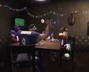 Rayman dans la publicité NFL 2K.