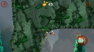 Rayman courant sur une paroi.