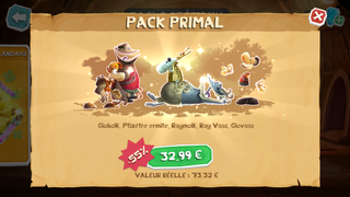 Présentation du Pack Primal dans la Boutique.