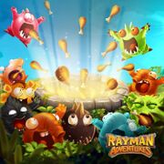 Artwork annonçant la version 2.2.0 de Rayman Adventures et la mise en place du ravitaillement en nourriture pour les Incrediballs.