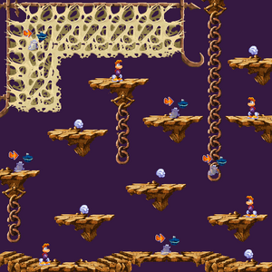 La map du premier niveau du Mode Tag (version Game Boy Advance).