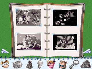 La troisième page de l'album des images en morceaux dans Rayman Maternelle et Rayman CP.