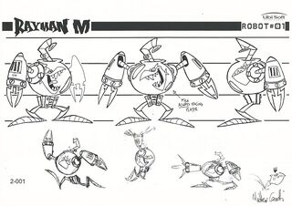 Concept arts d'une proposition de skin pour Henchman 1000 réalisé par Matteo Ceccotti, un des animateurs de Rayman M. D'après son auteur, elle a été refusée car elle était trop différente du modèle 3D principal.[1]