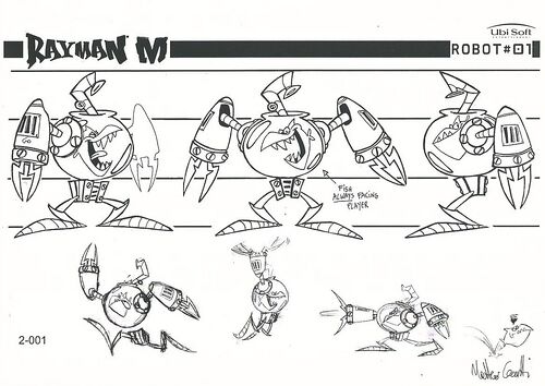 Concept arts de Rayman M d'une proposition de skin pour Henchman 1000.