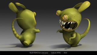 Deux Lapins aliens.