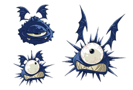 Artworks de Rayman Origins représentant des Psyclopes.
